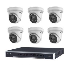 6MP 8CH Hikvision CCTV Kit: 6 x Outdoor Turret Cameras with Acusense ...