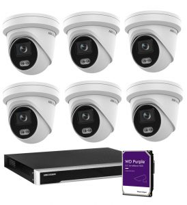 6MP Hikvision Colorvu CCTV Kit: 6 X Outdoor Colorvu Turret + 8CH M ...