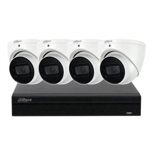 Dahua DH-NYS-K5044W 5 MP + 4 Channels Kit: 4 x Fixed Lens Turret Cameras, NVR, NYS-K5044W